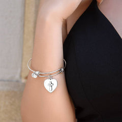 Heart Cross Bracelet | Holy Cross Bracelet | Christian Bracelet | Trust in the Lord With All Your Heart