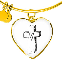 Heart Cross Bracelet | Holy Cross Bracelet | Christian Bracelet | Trust in the Lord With All Your Heart