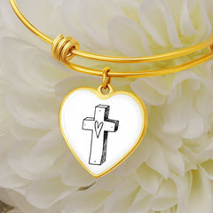 Heart Cross Bracelet | Holy Cross Bracelet | Christian Bracelet | Trust in the Lord With All Your Heart